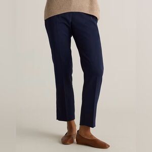 Quince Navy Crepe Ankle Pants